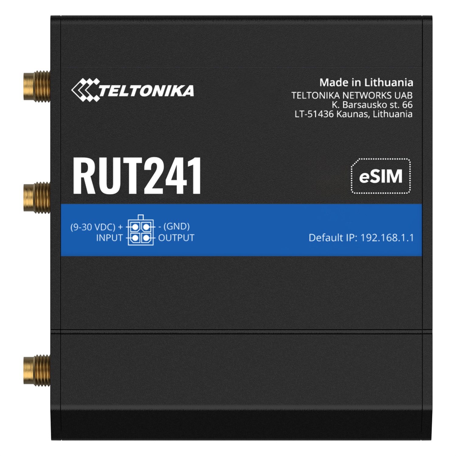 Teltonika RUT241 eSIM | Industrieller 4G-LTE-Router | Cat 4, 2x RJ45 100Mb/s, eSIM Router di rete cellulare