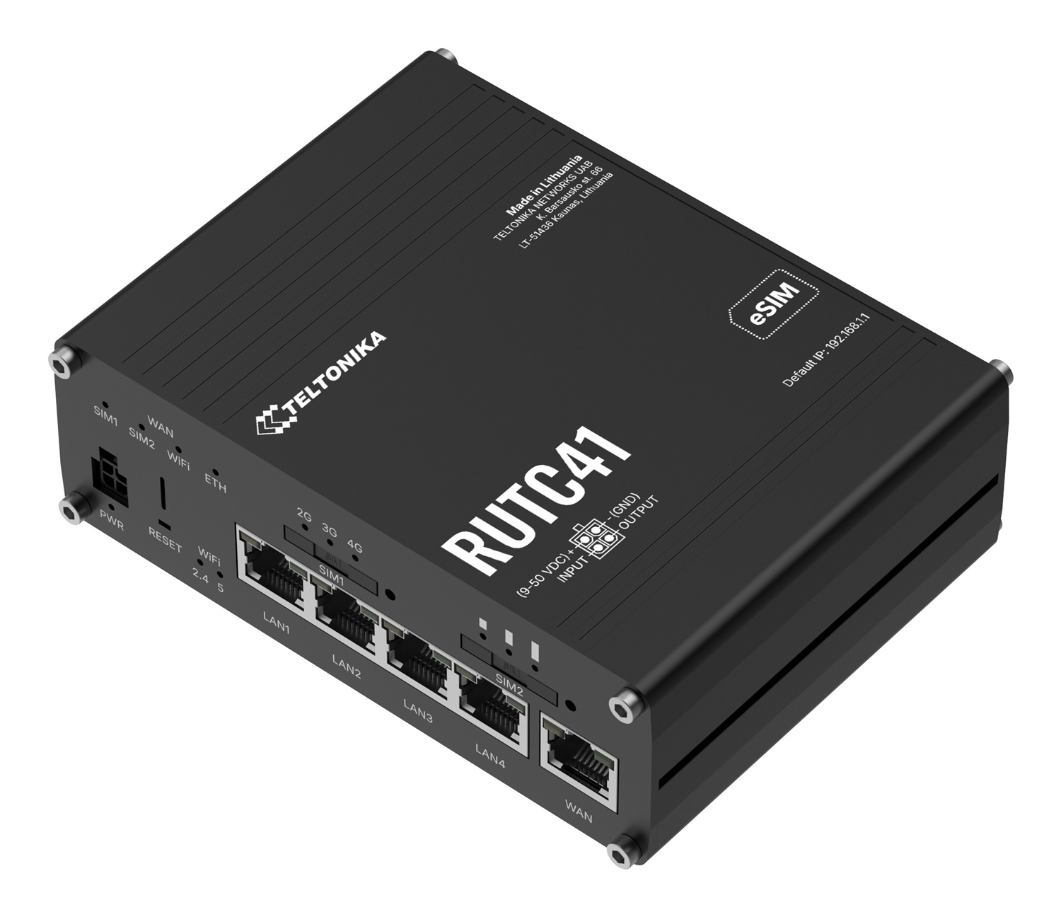 Teltonika RUTC41 router wireless Gigabit Ethernet Dual-band (2.4 GHz/5 GHz) 5G Nero