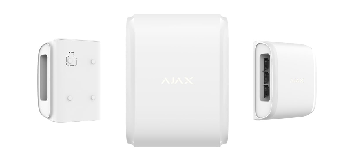Ajax DualCurtain Outdoor Rilevatore di Movimento Wireless a Tenda Bidirezionale Bianco con Sensori PIR e Protezione IP54