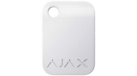 Ajax Tag Portachiavi Crittografato Contactless Bianco - Confezione da 3 pz, Tecnologia MIFARE DESFire, Compatibile con KeyPad Plus
