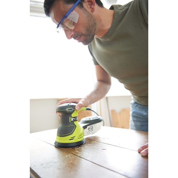 Ryobi ROS300 Levigatrice Rotorbitale Elettrica 300W Ø 125 mm con Velocità Variabile 7000-12000 giri/min