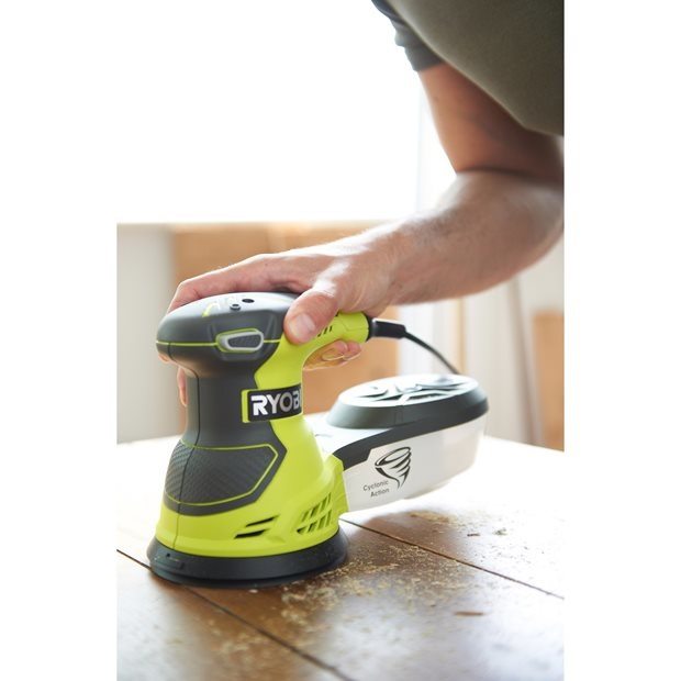 Ryobi ROS300 Levigatrice Rotorbitale Elettrica 300W Ø 125 mm con Velocità Variabile 7000-12000 giri/min