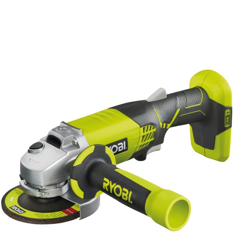 Ryobi R18AG-0 Smerigliatrice Angolare a Batteria 18V, 115 mm, 7500 giri/min, con Carter Regolabile e Doppio Interruttore di Sicurezza