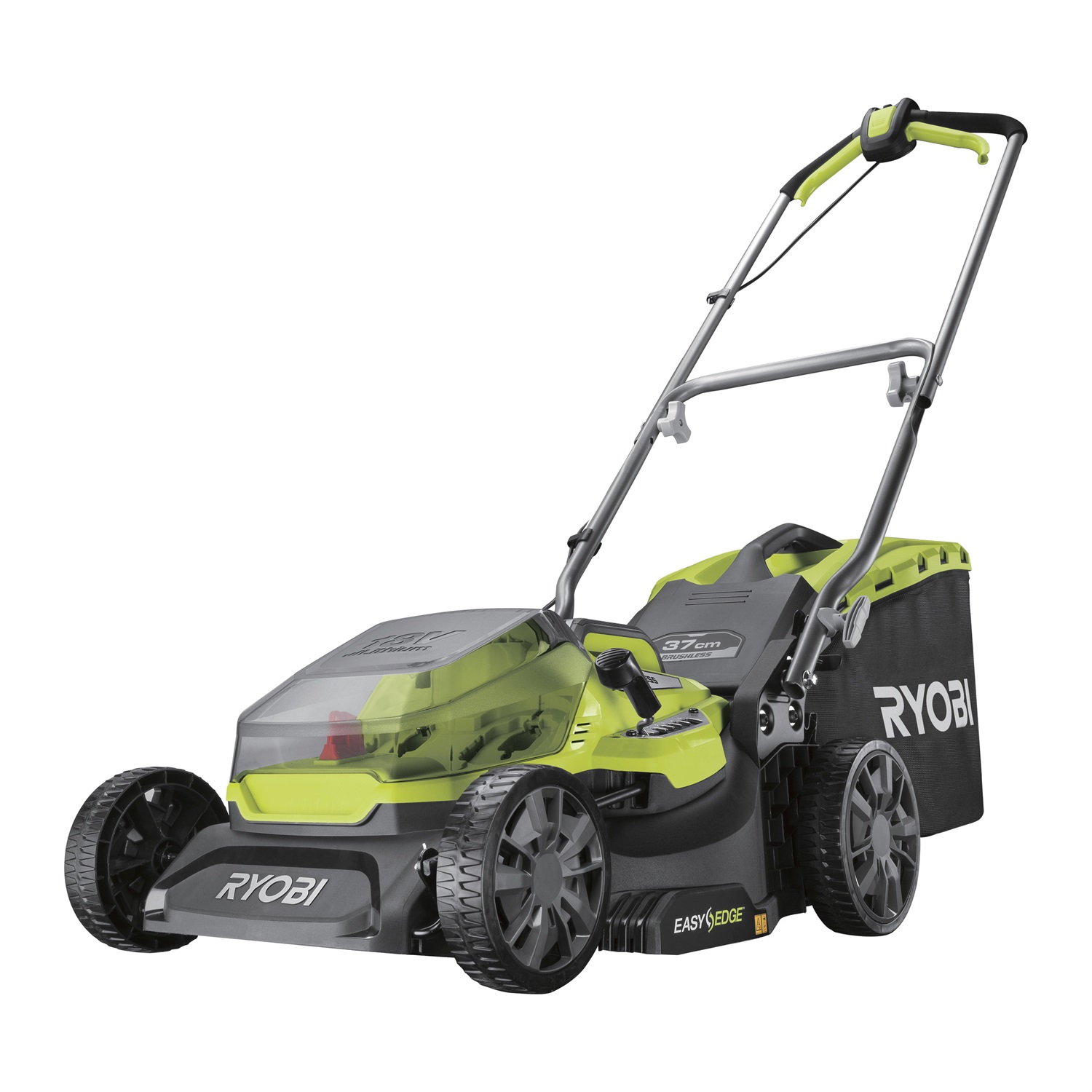 Ryobi RY18LMX37A-0 Tosaerba a Batteria Brushless 18V con Taglio da 37 cm e Sacco di Raccolta da 45L - Senza Batteria e Caricabatterie