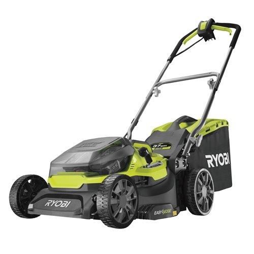 Ryobi RY18LMH37A-250 Tagliaerba Ibrido a Batteria ed Elettrico con 2 Batterie 5Ah - Taglio 37 cm