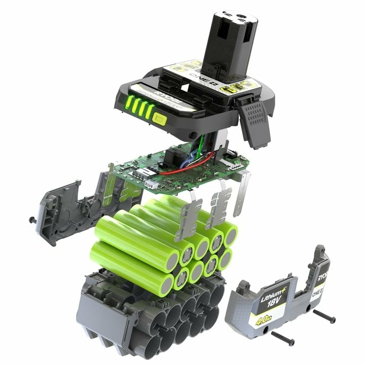 Ryobi RB1840X Batteria al Litio 18 V One 4,0 Ah Compatta con Indicatore di Carica e Scocca Protettiva