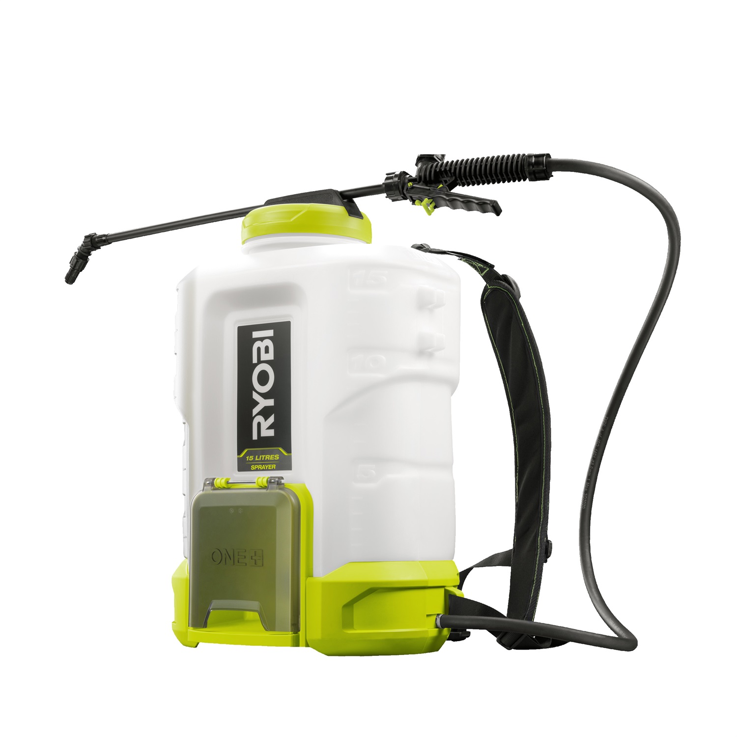 Ryobi RY18BPSB-0 Pompa Irroratrice Spalleggiata a Batteria 18V One con Serbatoio da 15 L, Pressione Variabile da 2,4 a 6,2 bar e Portata da 0,6 a 1,8 l/min