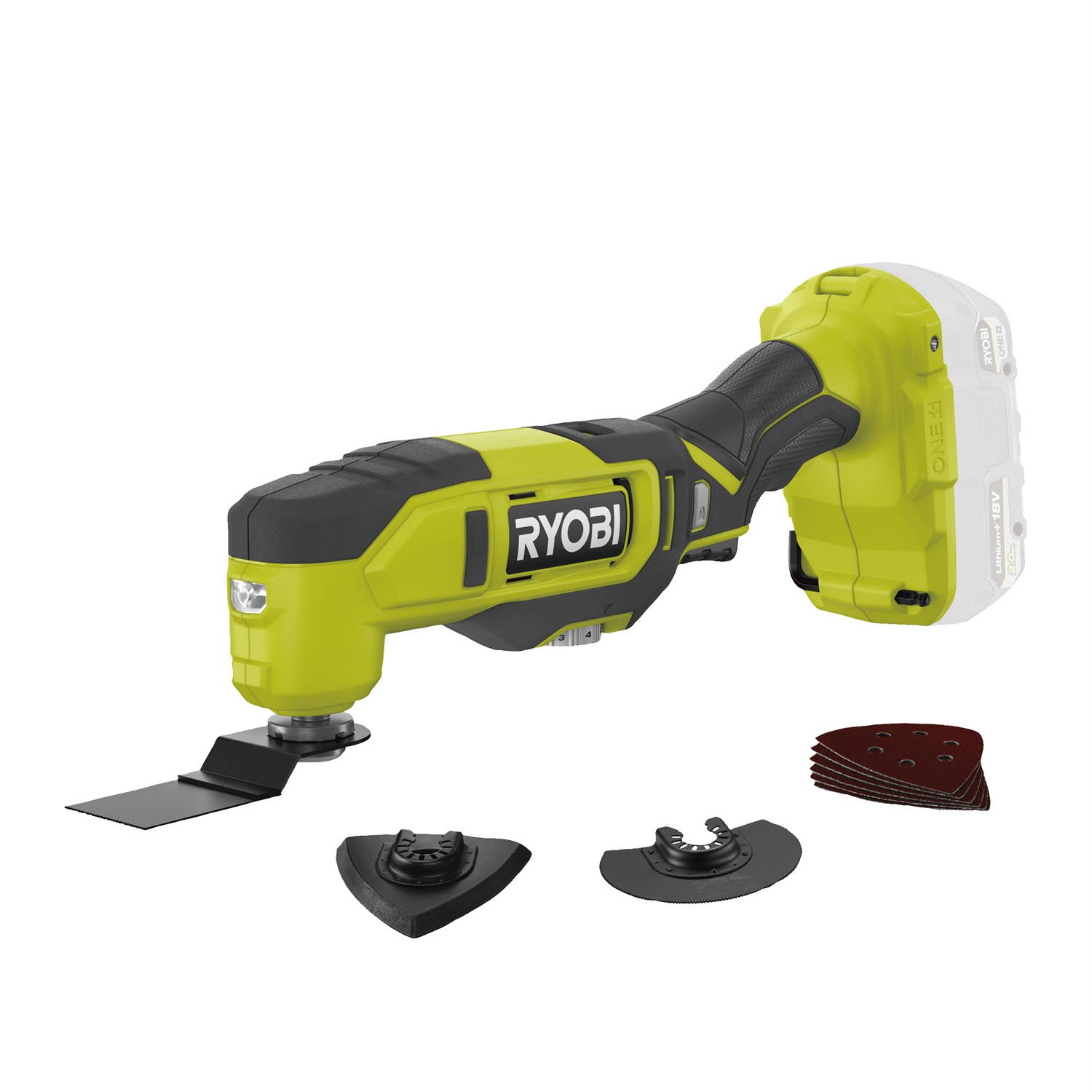 Ryobi RMT18-0 Utensile Multifunzione a Batteria 18V ONE , Taglia, Leviga, Rifinisci, Velocità Variabile, Oscillazioni 10.000-20.000 OPM, Luce LED