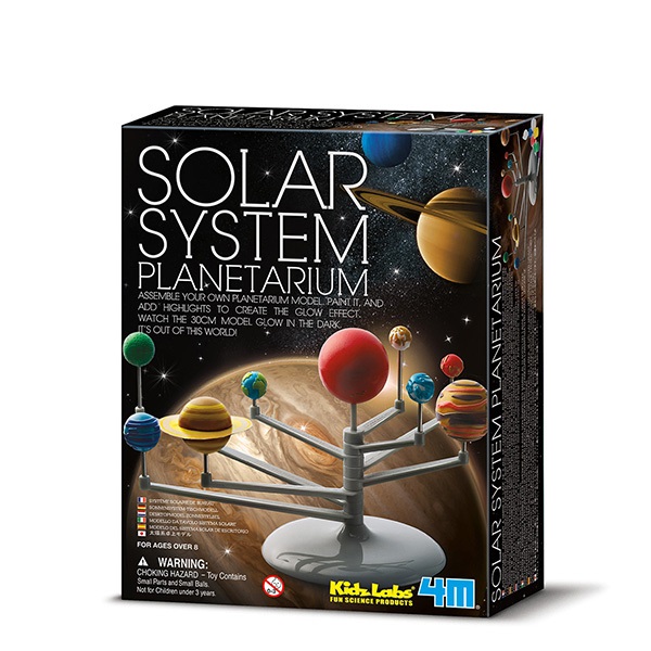 4M KidzLabs Sistema Solare da Tavolo Luminescente - Kit Educativo STEM per Bambini da Assemblare e Dipingere, Gioco Scientifico da 8 anni