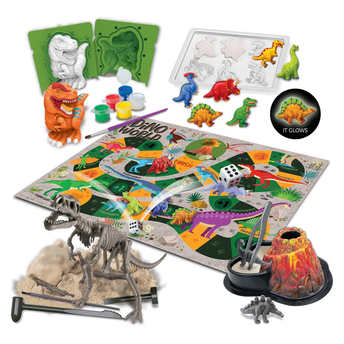 4M Kit Deluxe STEAM Il Mondo dei Dinosauri - Crea, Scava e Scopri con Attività Educative