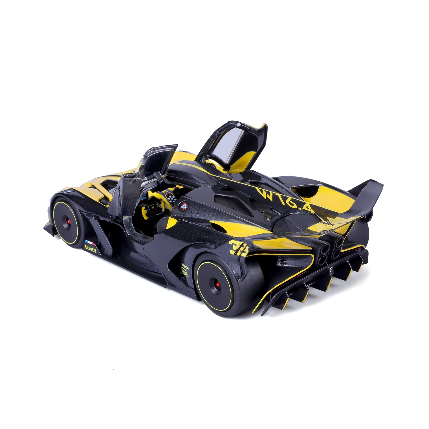 BBURAGO Bugatti Bolide 1:18 Modello Supercar Preassemblato per Bambini dai 3 Anni - Colore Giallo