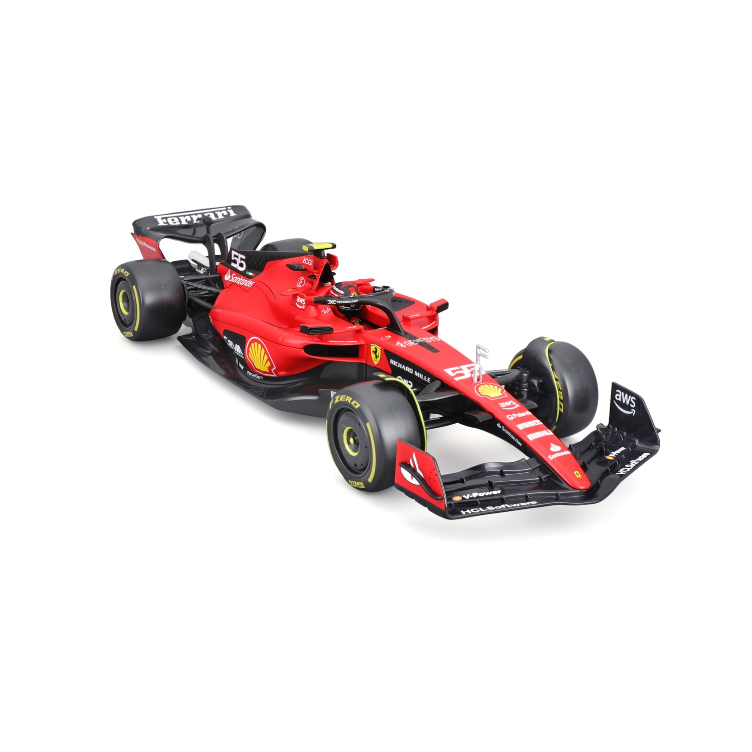 BBURAGO Ferrari SF-23 #55 Carlos Sainz 2023 Modello auto sportiva 1:18 Estremamente dettagliato