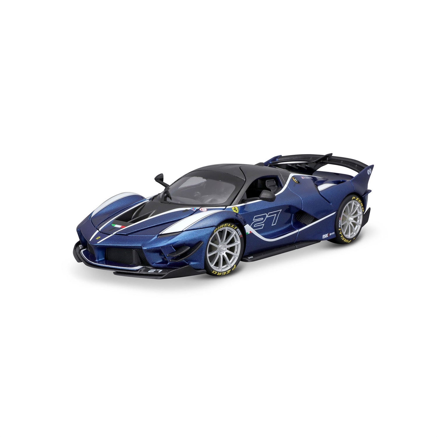 Bburago Ferrari FXX-K EVO #27 Blu 1:18 - Modellino Auto con Porte Apribili, Bagagliaio e Cofano Mobile, Serie Race & Play