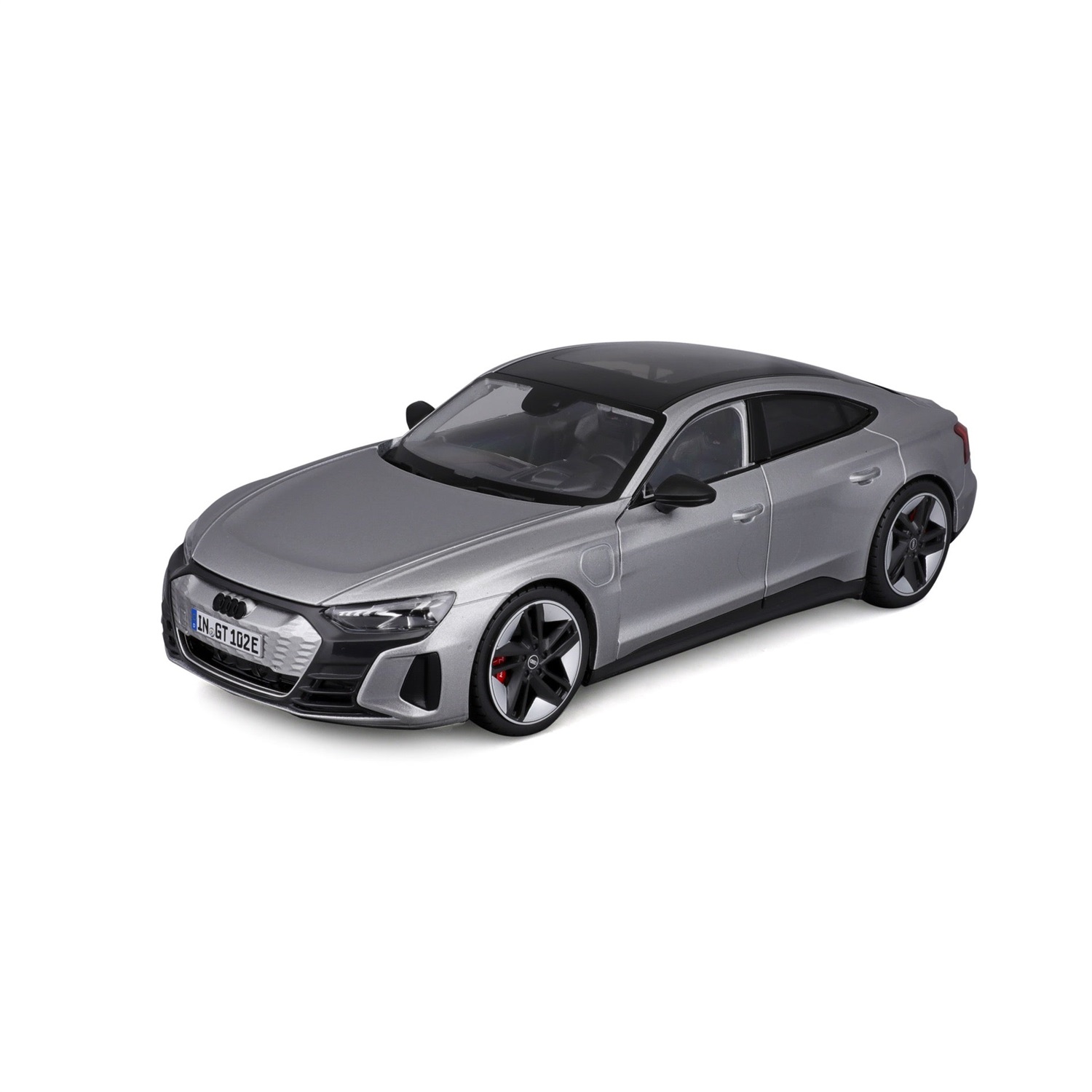 Bburago Audi RS e-tron GT 2022 - Modello in scala 1:18, colore Silver, porte mobili, materiale die-cast