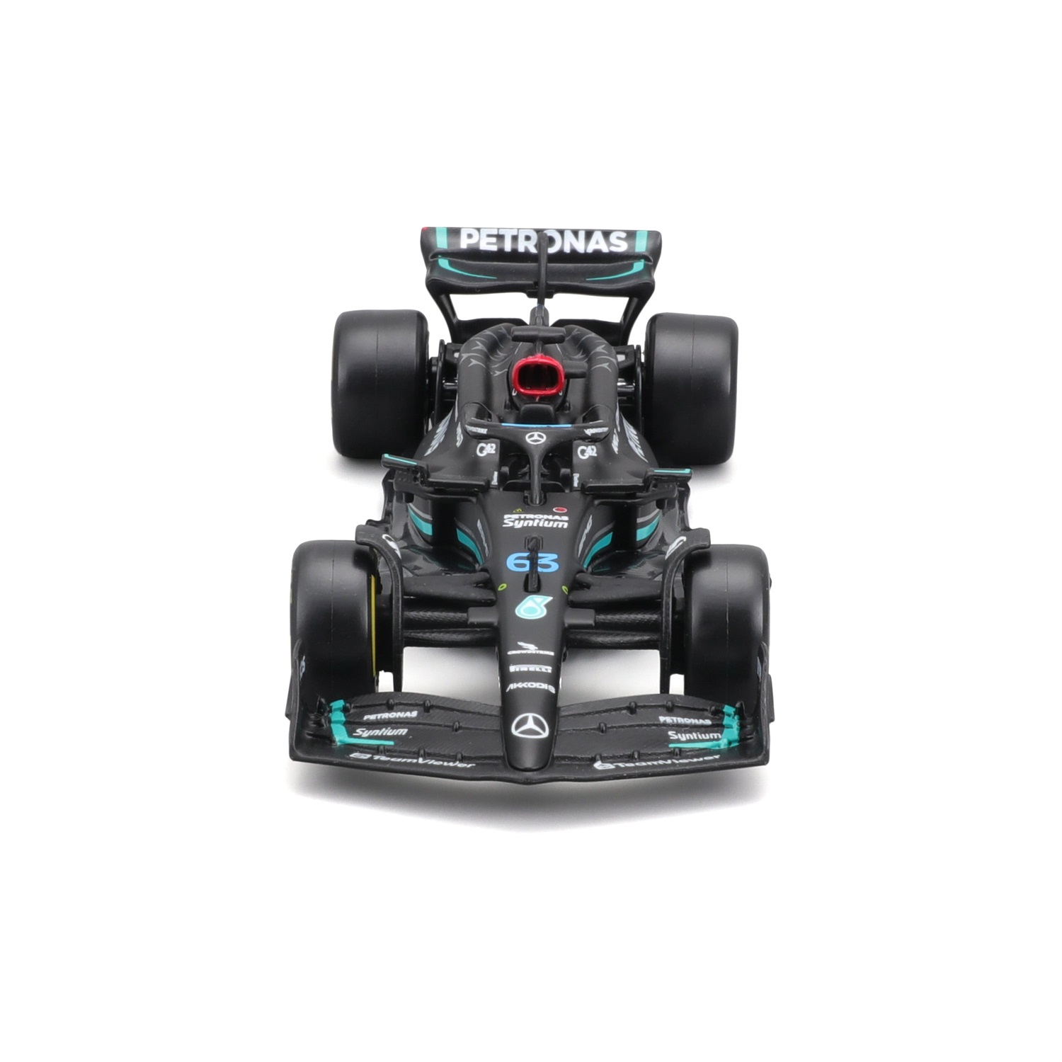 BBURAGO Mercedes AMG F1 W14 E Performance #63 - Modellino auto sportiva in scala 1:43, die-cast, con licenza ufficiale Formula 1