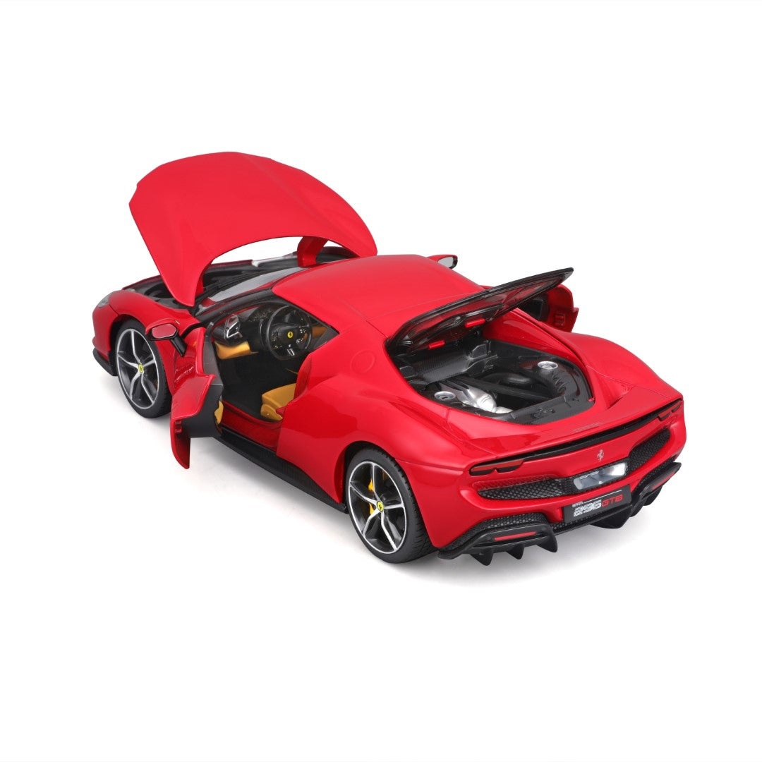 Bburago Ferrari 296 GTB 1:18 - Modellino Auto in Metallo, Licenza Ufficiale, 830 Cavalli, Età Consigliata 3 Anni