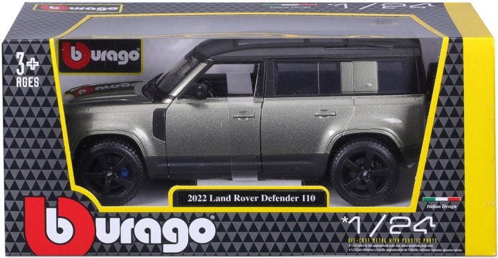 BBURAGO Land Rover Defender 110 (2022) Modellino Diecast Scala 1:24 con Portiere Apribili - Licenza Ufficiale
