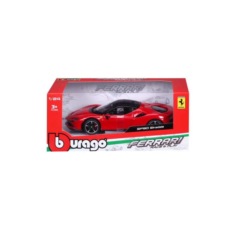 Bburago Ferrari SF90 Stradale Modellino in Metallo Rosso 1:24 - Finiture Ottime e Porte Mobili