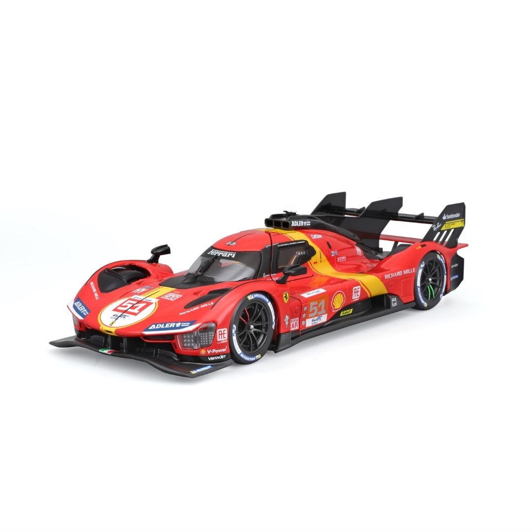 Burago Ferrari 499P LMH #51 2023 - Modellino Auto Sportiva in Scala 1:24, Vincitrice Le Mans 2023, Licenza Ufficiale Ferrari, Dettagli Accurati, Età Consigliata 14 Anni