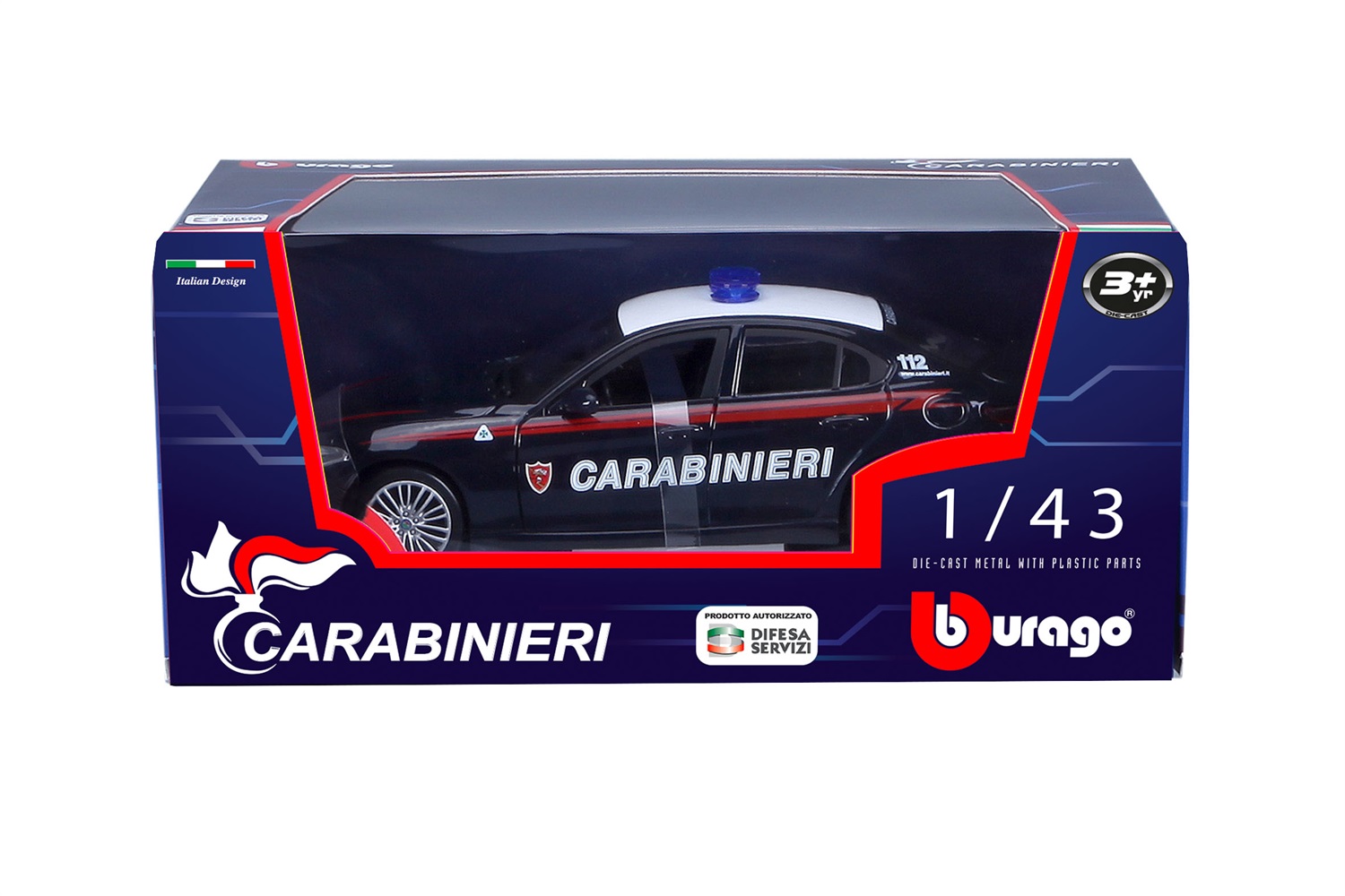 BBURAGO Modellino Auto Carabinieri - Licenza Ufficiale - Scala 1:43 - Età 3 Anni