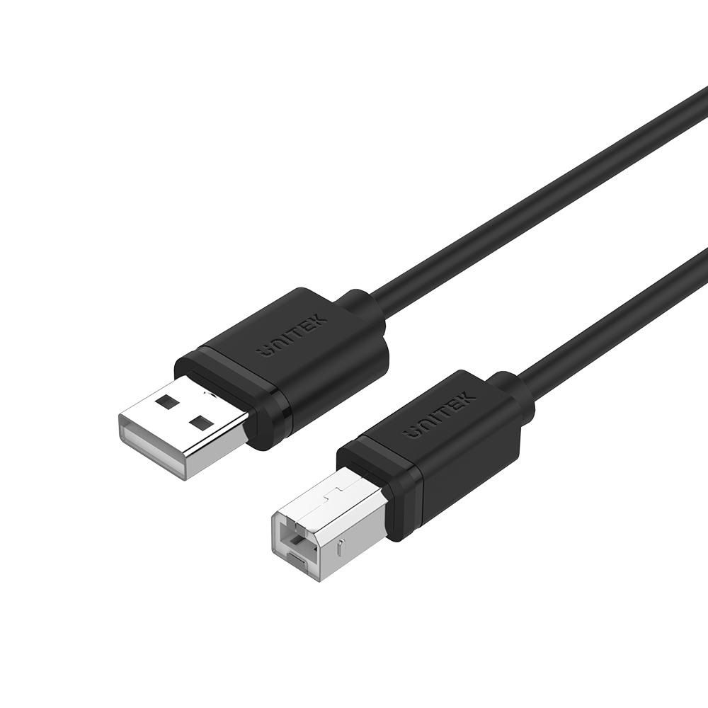 UNITEK Y-C421GBK Cavo USB A a USB B 5 m - USB 2.0, 480 Mbit/s, Nero, PVC, 100% Rame