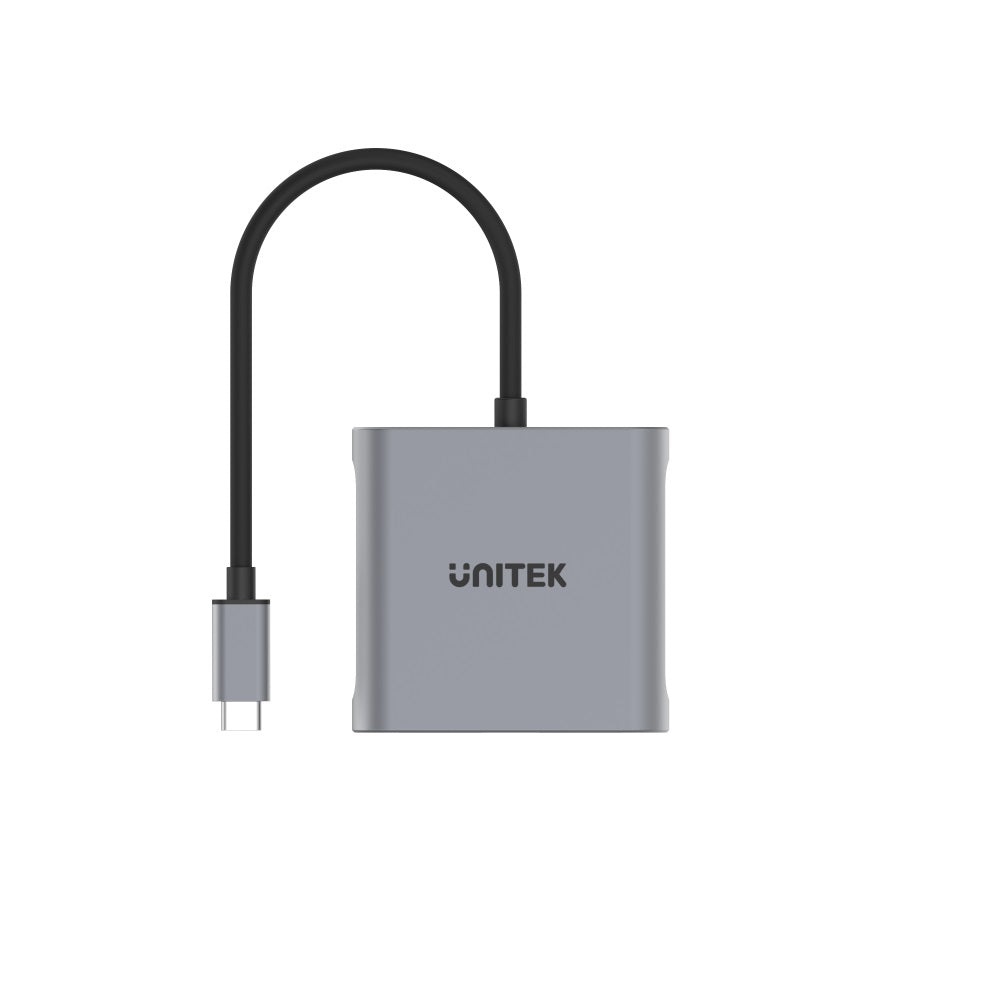 UNITEK V1404B Adattatore USB-C a 2 x HDMI 4K @ 60Hz - Grigio, Alluminio, Plug & Play