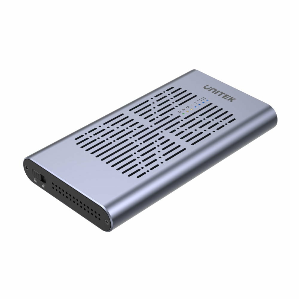 UNITEK S1206A Contenitore di Archiviazione Dual Bay per SSD M.2 PCIe/NVMe USB-C 10Gbps con Funzione di Clonazione Offline - Nero e Grigio