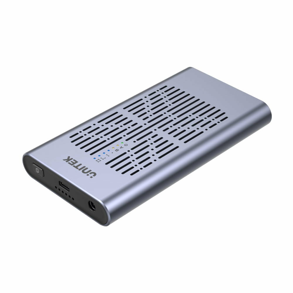 UNITEK S1206A Contenitore di Archiviazione Dual Bay per SSD M.2 PCIe/NVMe USB-C 10Gbps con Funzione di Clonazione Offline - Nero e Grigio