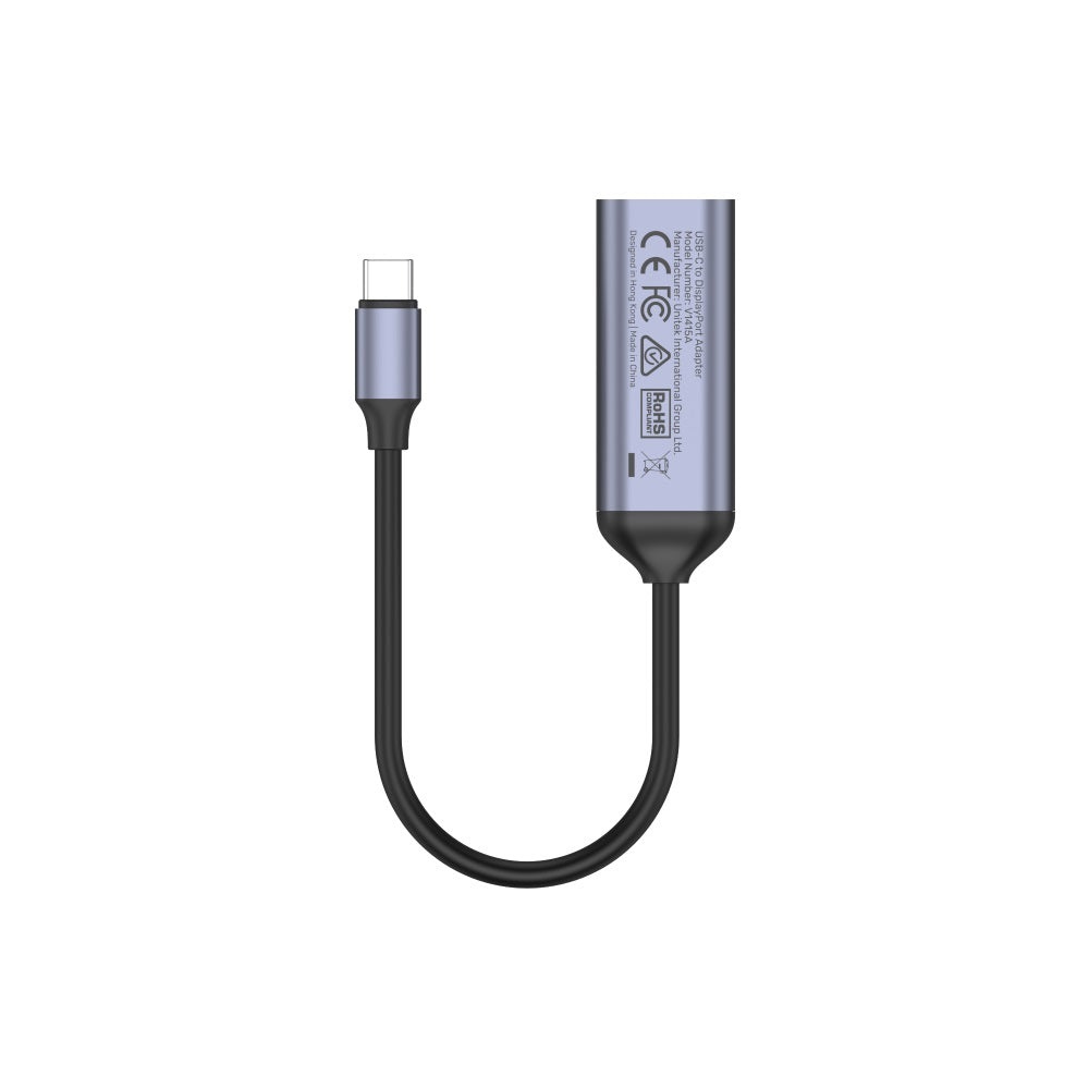 UNITEK V1415A Adattatore USB-C a DisplayPort 1.4 8K 60Hz - 0,15 m - Grigio, supporto HDCP e due modalità di visualizzazione