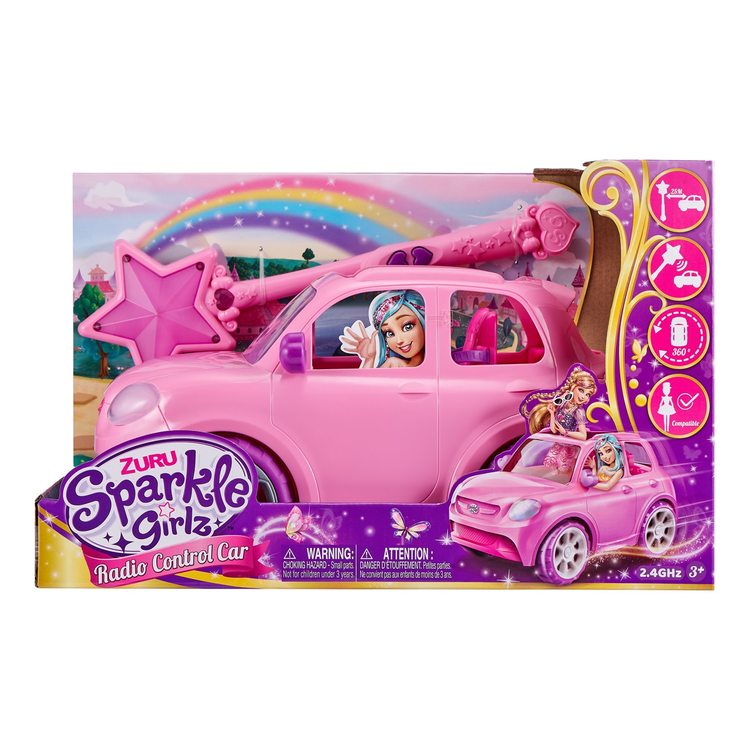 ZURU Sparkle Girlz 100299 Auto Radiocomandata con Bacchetta Magica Direzionale - Design Accattivante e Rotazione a 360 Gradi