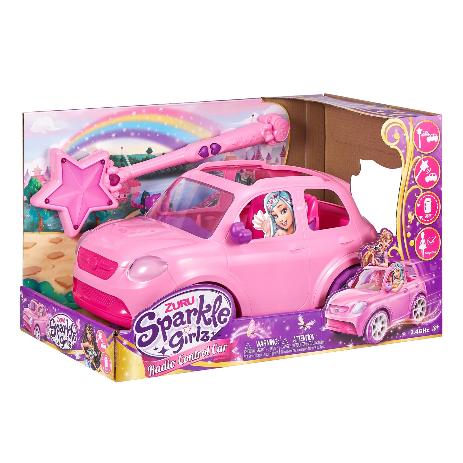 ZURU Sparkle Girlz 100299 Auto Radiocomandata con Bacchetta Magica Direzionale - Design Accattivante e Rotazione a 360 Gradi