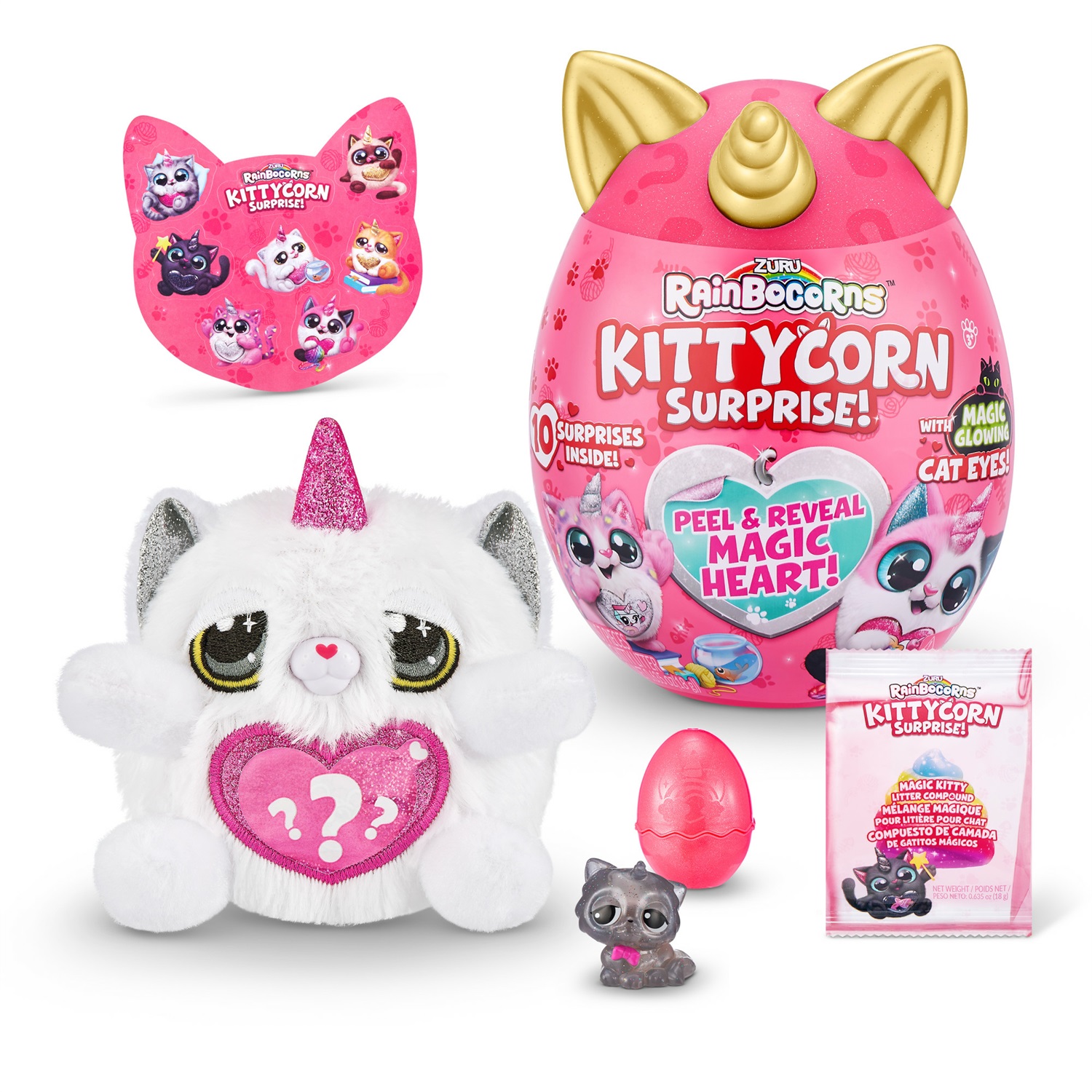 Rainbocorns Kittycorn Surprise - Uovo Surprise Peluche Gattino Collezionabile 18x12 cm