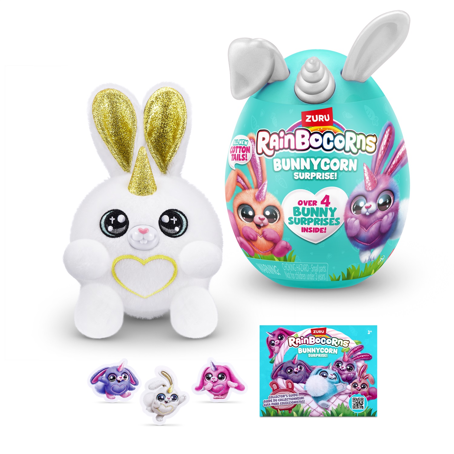 ZURU Rainbocorns Bunnycorn Plush Mini S2 - Coniglietto Morbido con Sorprese e Coda di Cotone