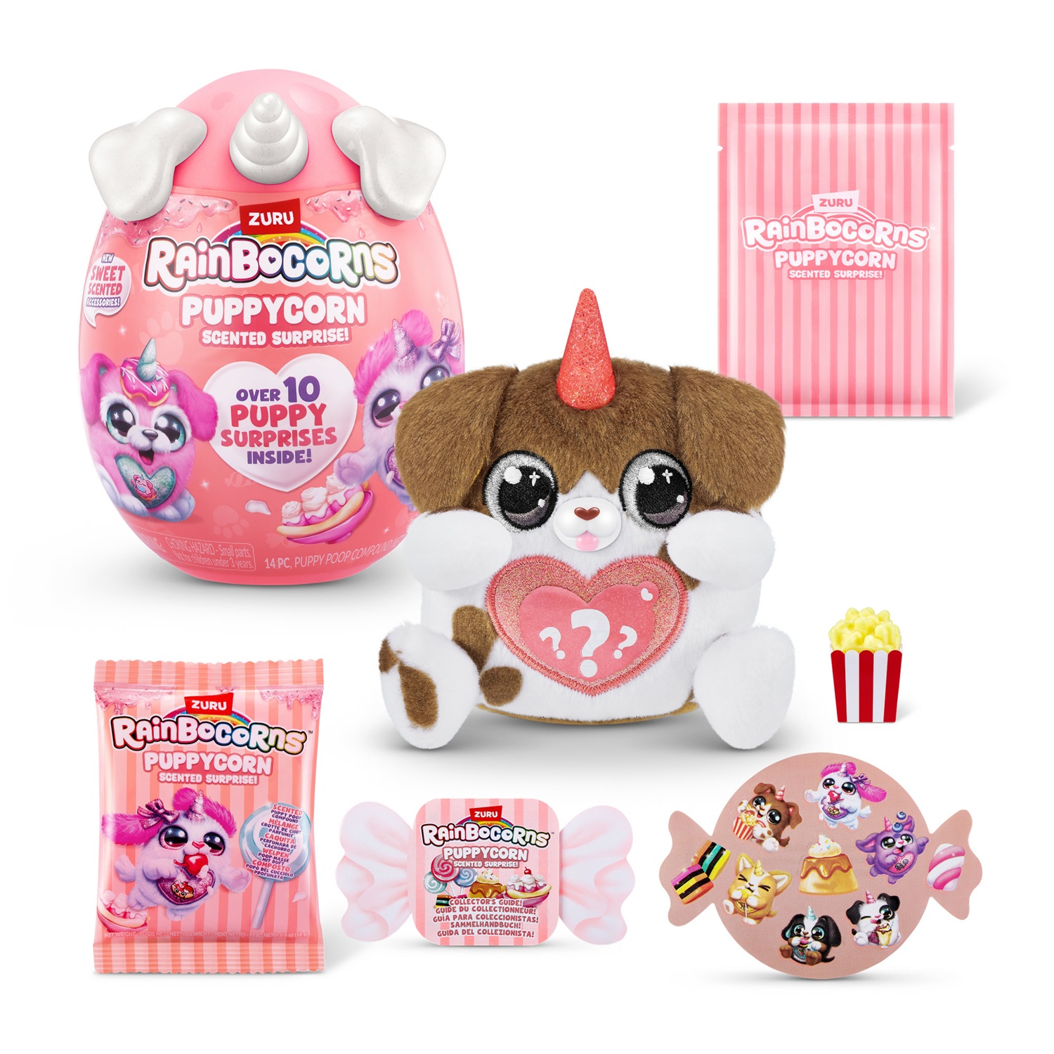 Zuru Rainbocorns Puppycorn Surprise S8 - Peluche Cucciolo Sorpresa con Accessorio e Adesivi Profumati
