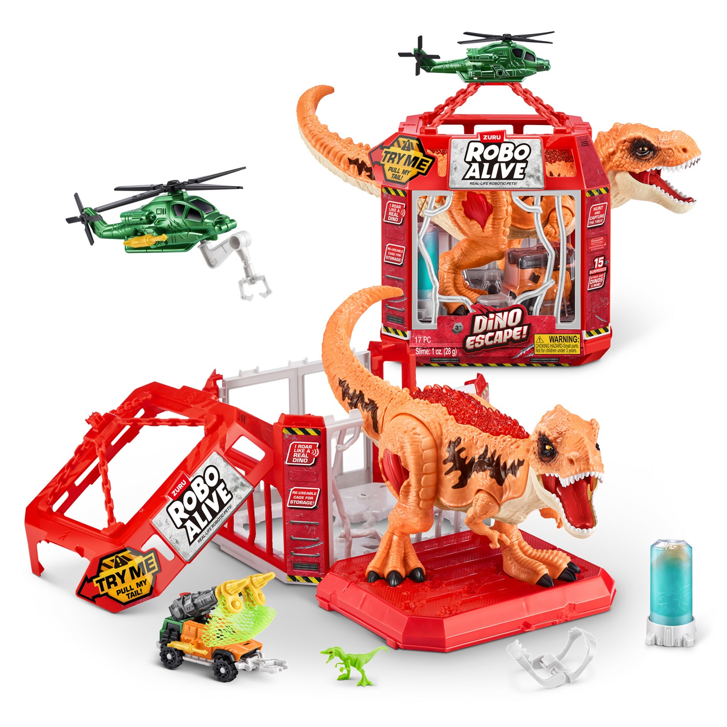 Zuru Robo Alive Dino Escape - Action Figure T-Rex Interattivo con Ruggito e Illuminazione
