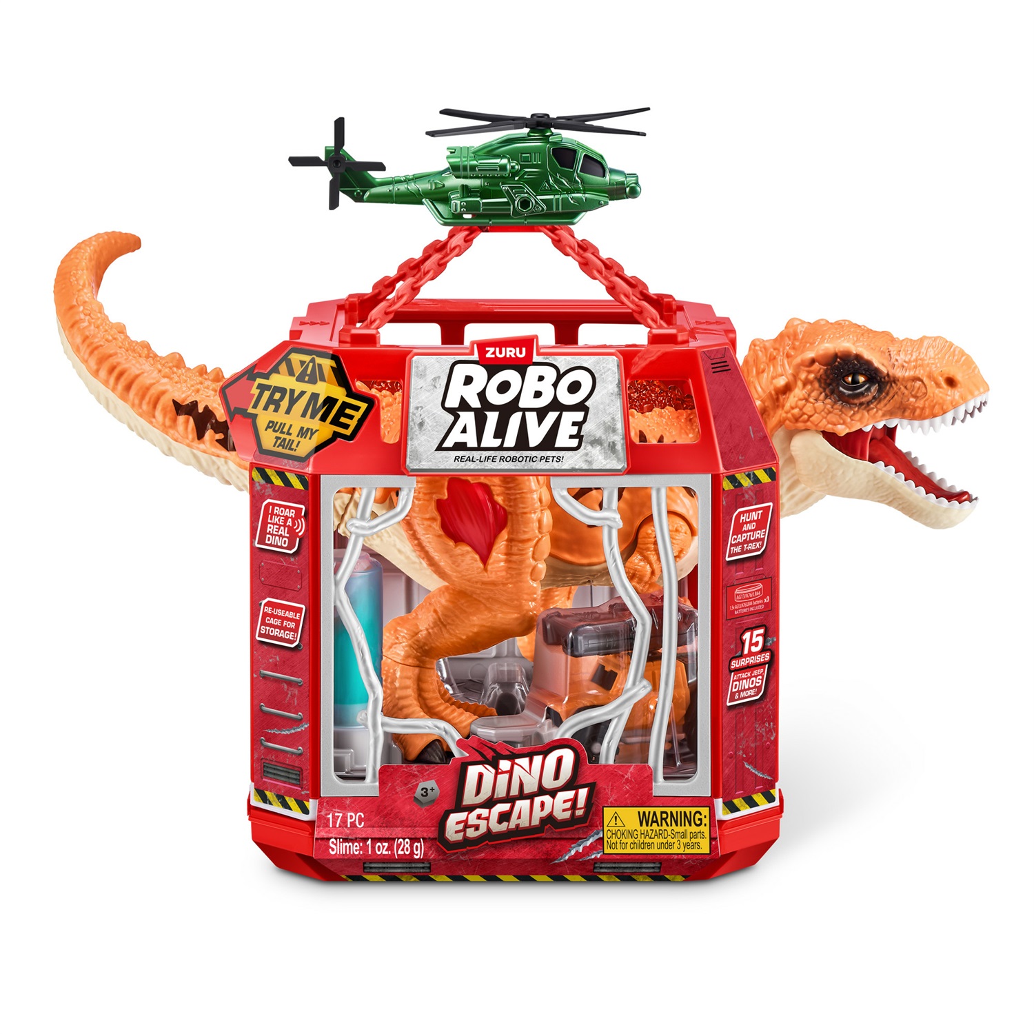Zuru Robo Alive Dino Escape - Action Figure T-Rex Interattivo con Ruggito e Illuminazione