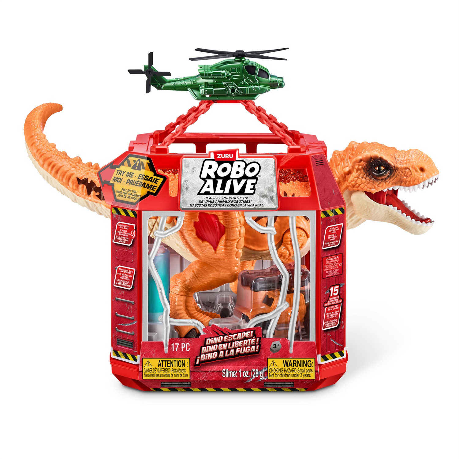 Zuru Robo Alive Dino Escape - Action Figure T-Rex Interattivo con Ruggito e Illuminazione