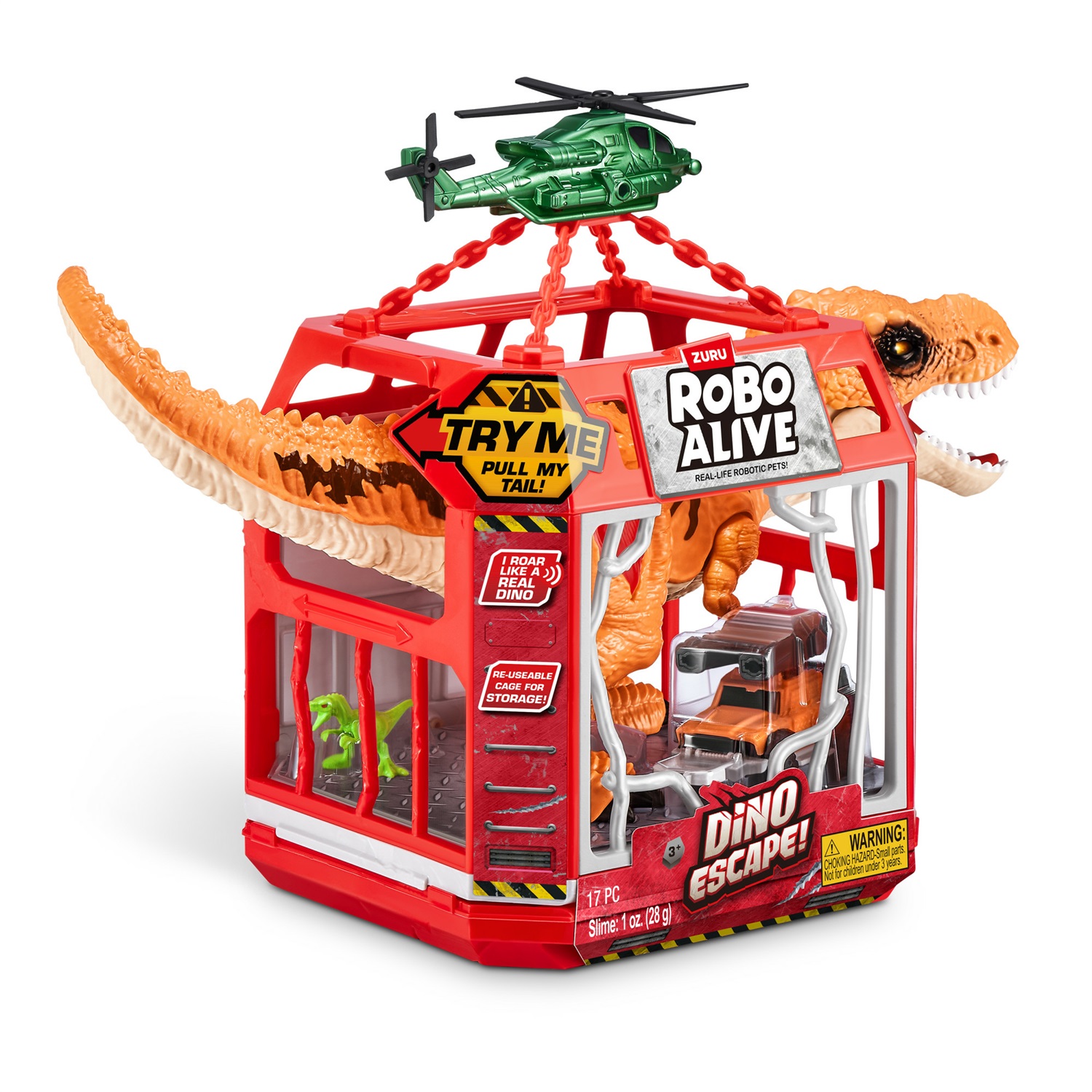 Zuru Robo Alive Dino Escape - Action Figure T-Rex Interattivo con Ruggito e Illuminazione