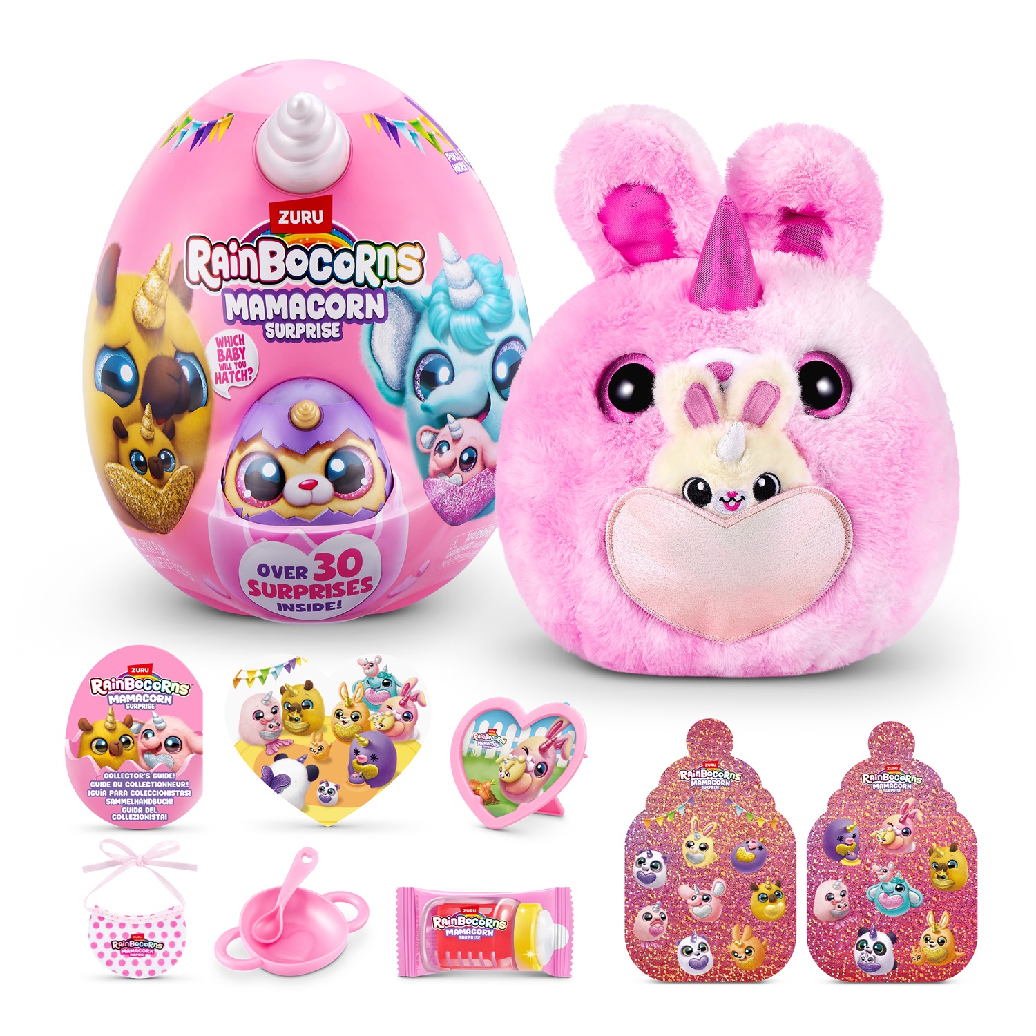 ZURU Rainbocorns Mamacorn Surprise - Uovo Sorpresa con oltre 30 sorprese e peluche Mamacorn