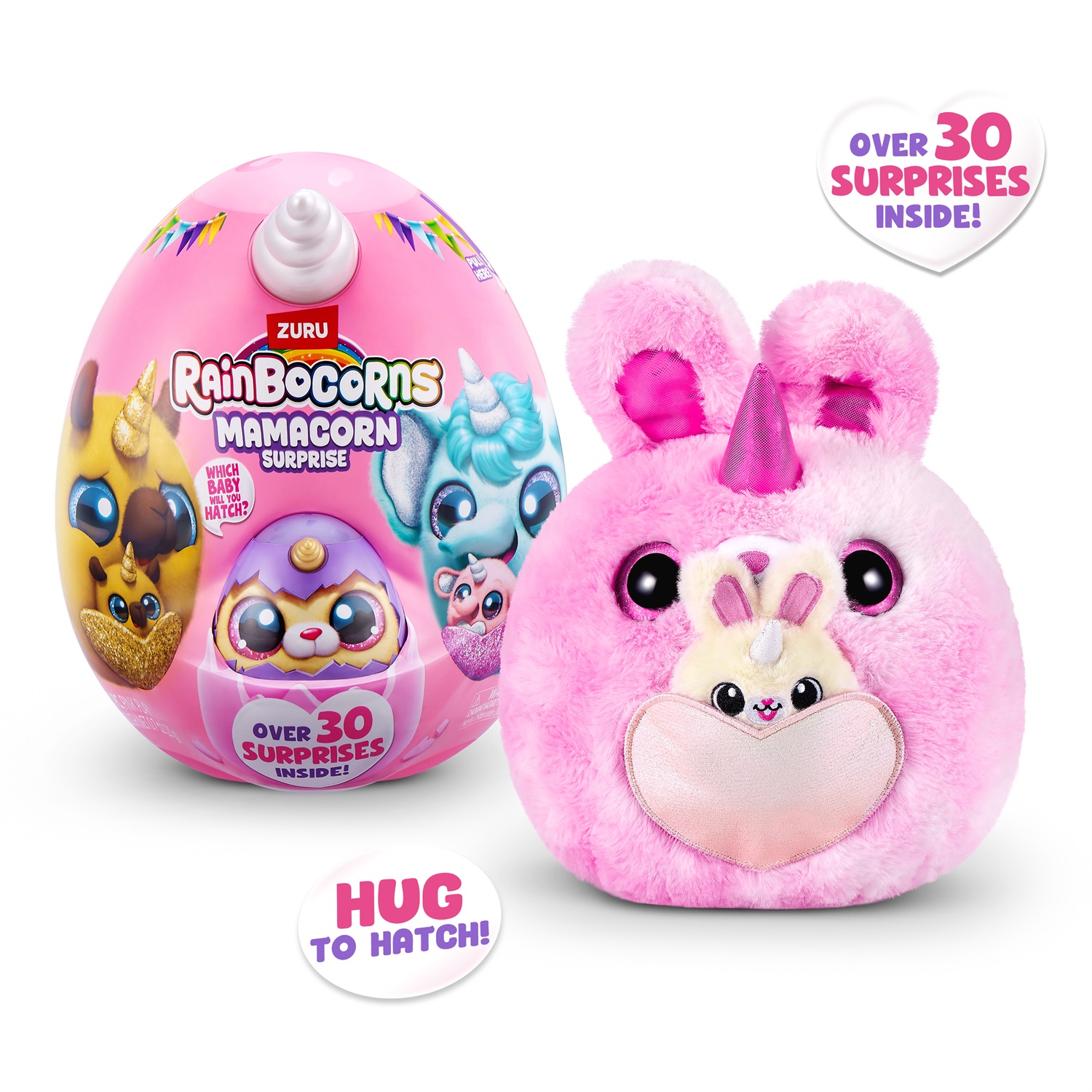 ZURU Rainbocorns Mamacorn Surprise - Uovo Sorpresa con oltre 30 sorprese e peluche Mamacorn