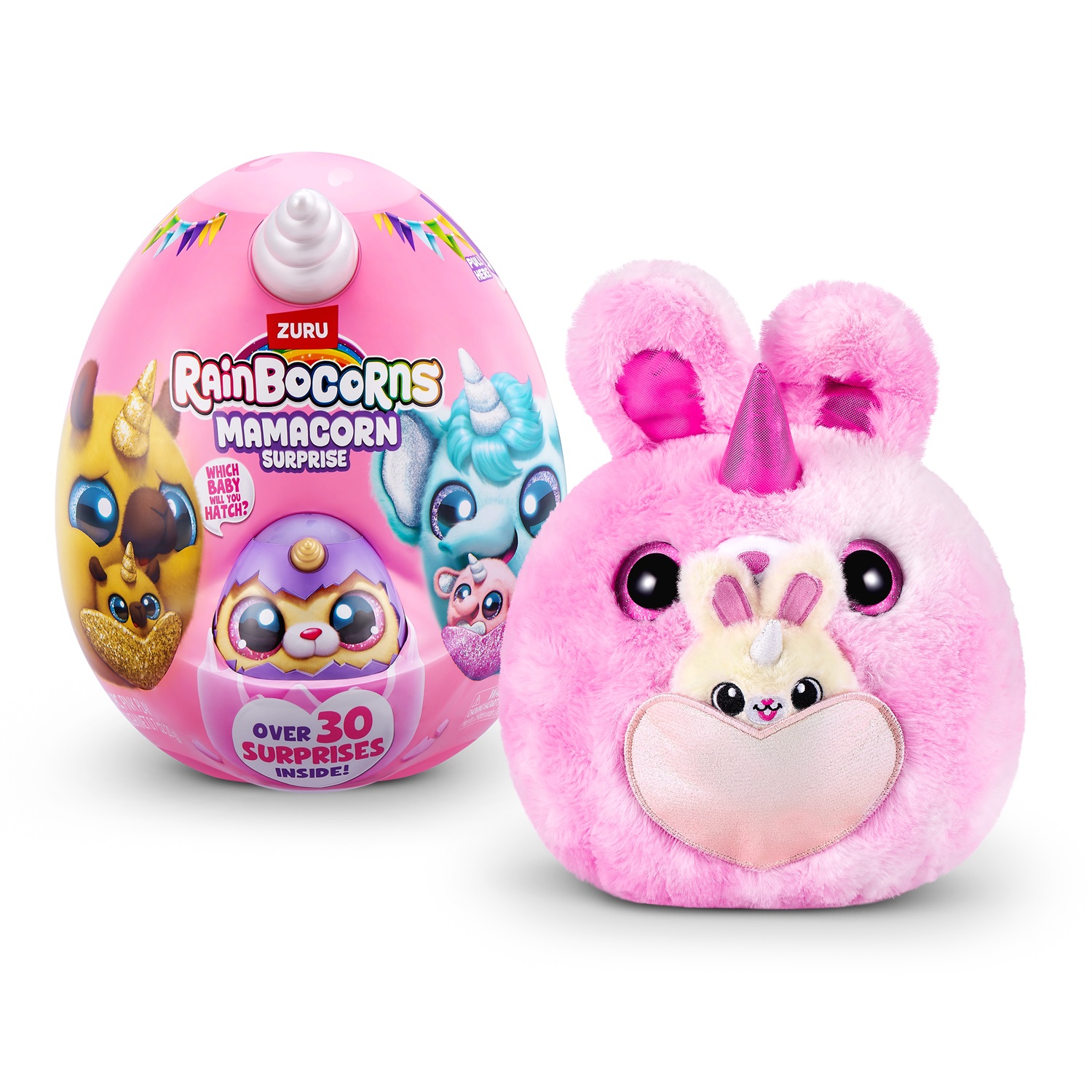 ZURU Rainbocorns Mamacorn Surprise - Uovo Sorpresa con oltre 30 sorprese e peluche Mamacorn