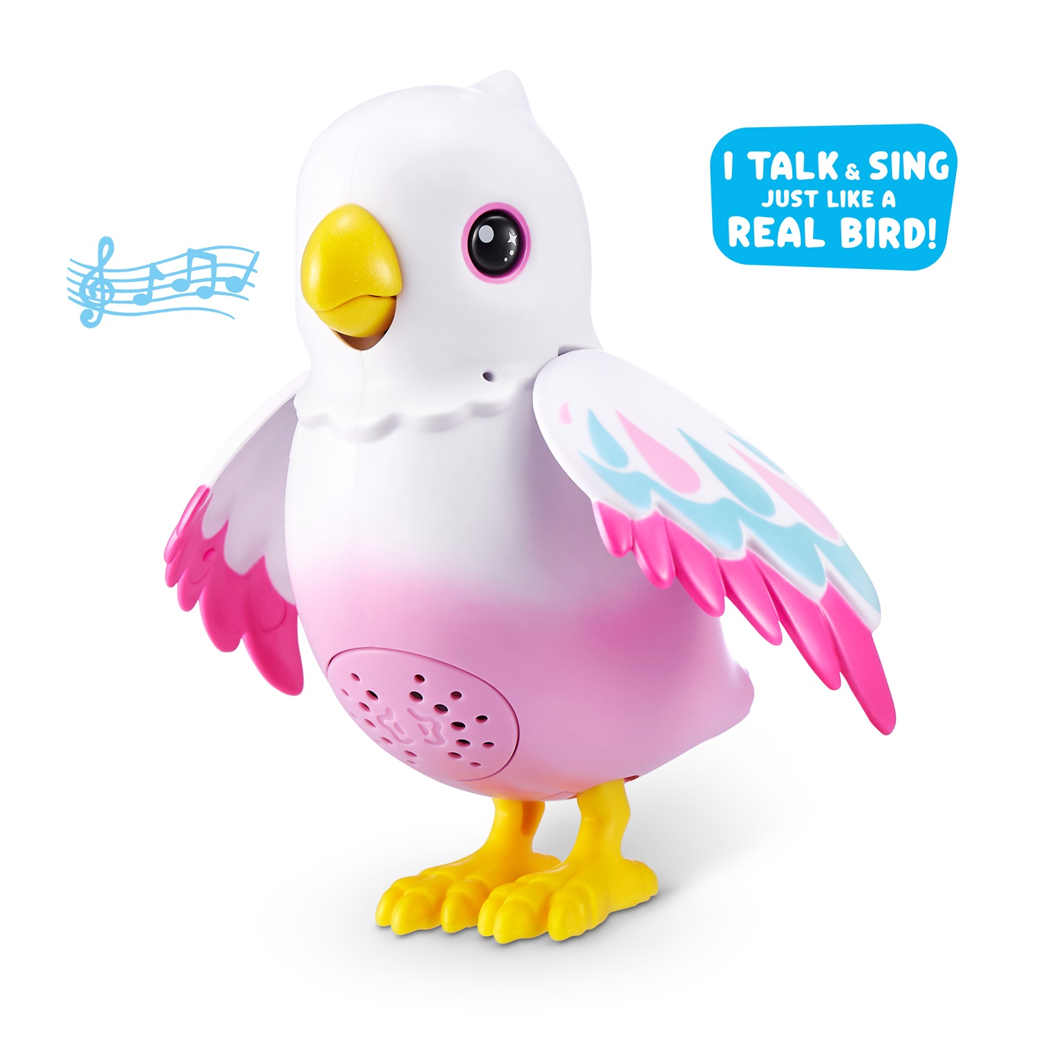 ZURU Pets Alive Polly the Magic Bird - Giocattolo interattivo, canta, si muove, ripete frasi e include cucciolo da far schiudere