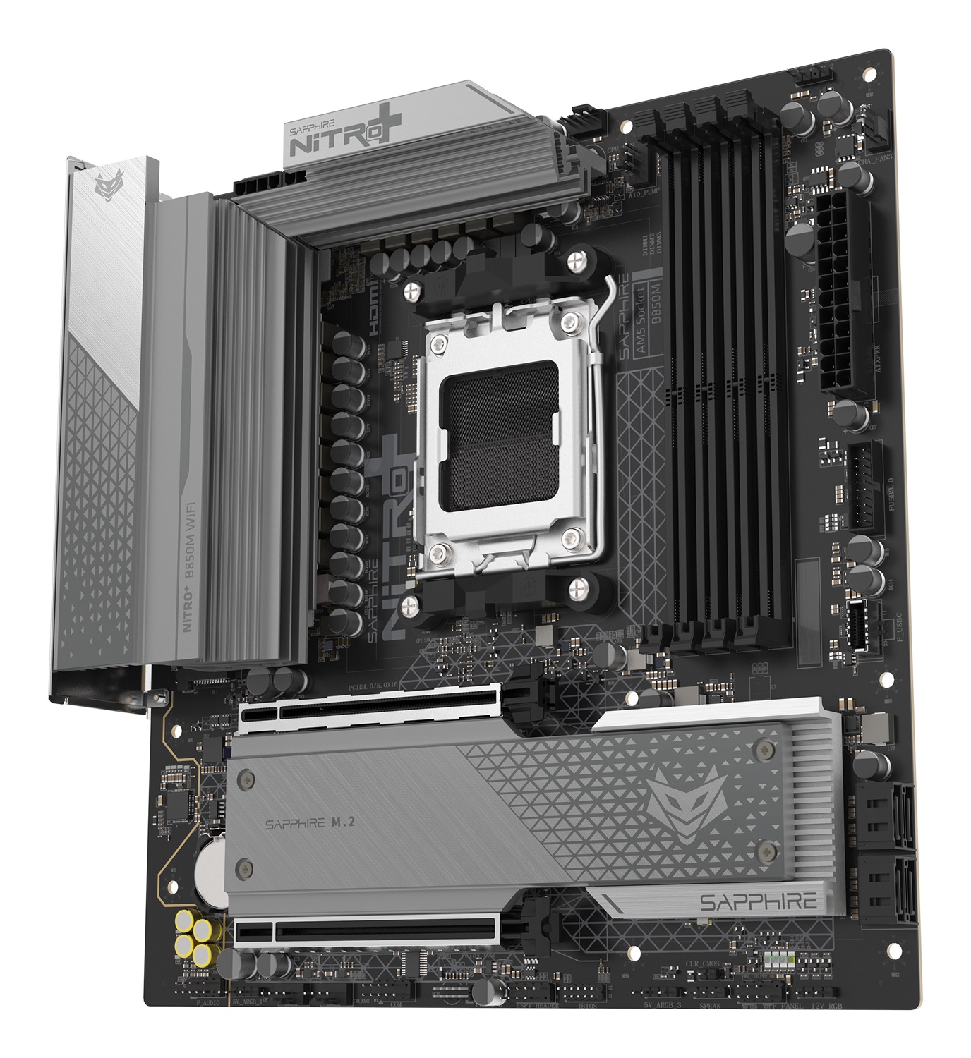 Sapphire Nitro B850M WiFi - Scheda Madre AM5 mATX con supporto DDR5 e 4 slot per RAM