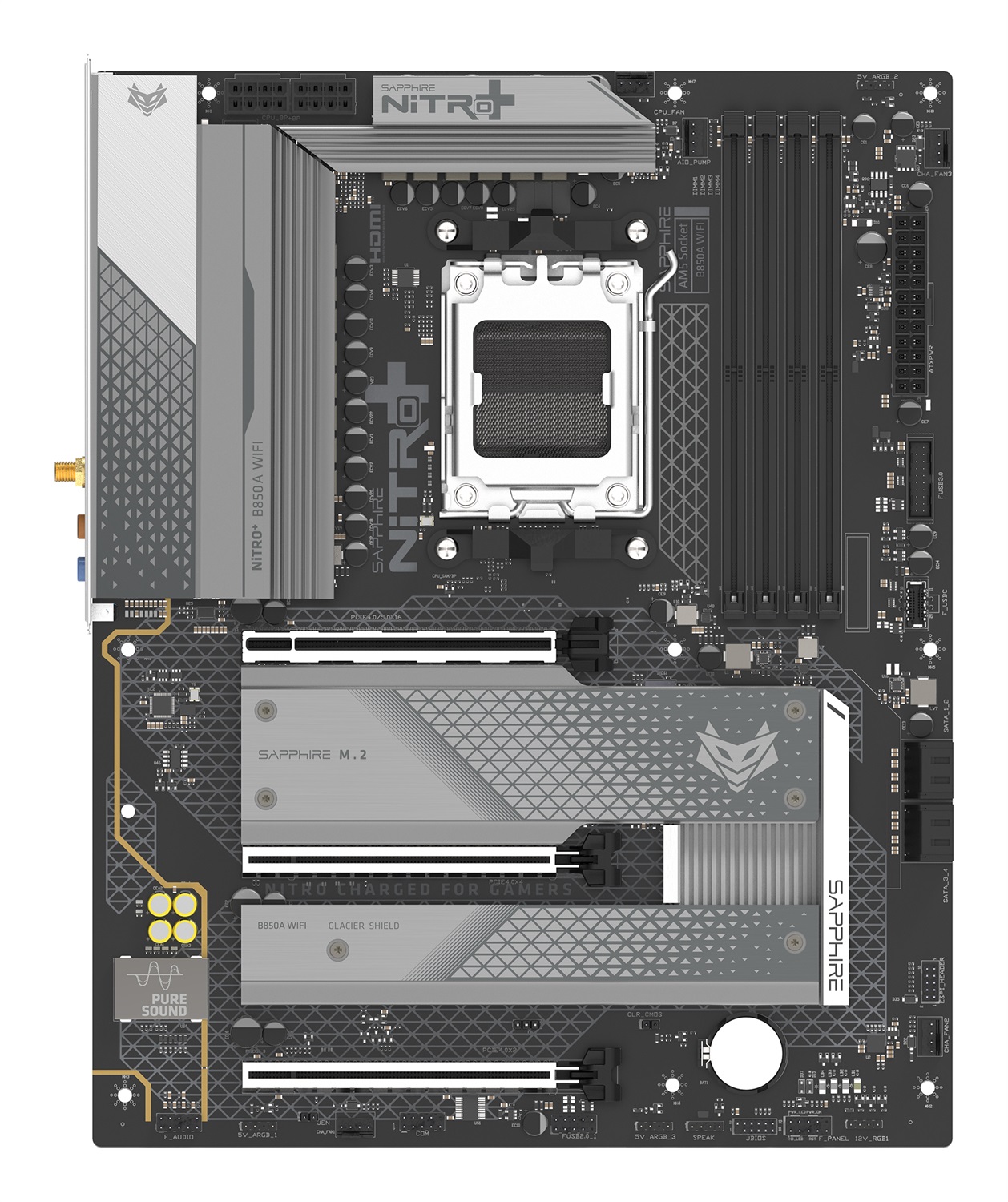 Sapphire NITRO B850A Scheda Madre WiFi 7 AM5 micro ATX con supporto DDR5