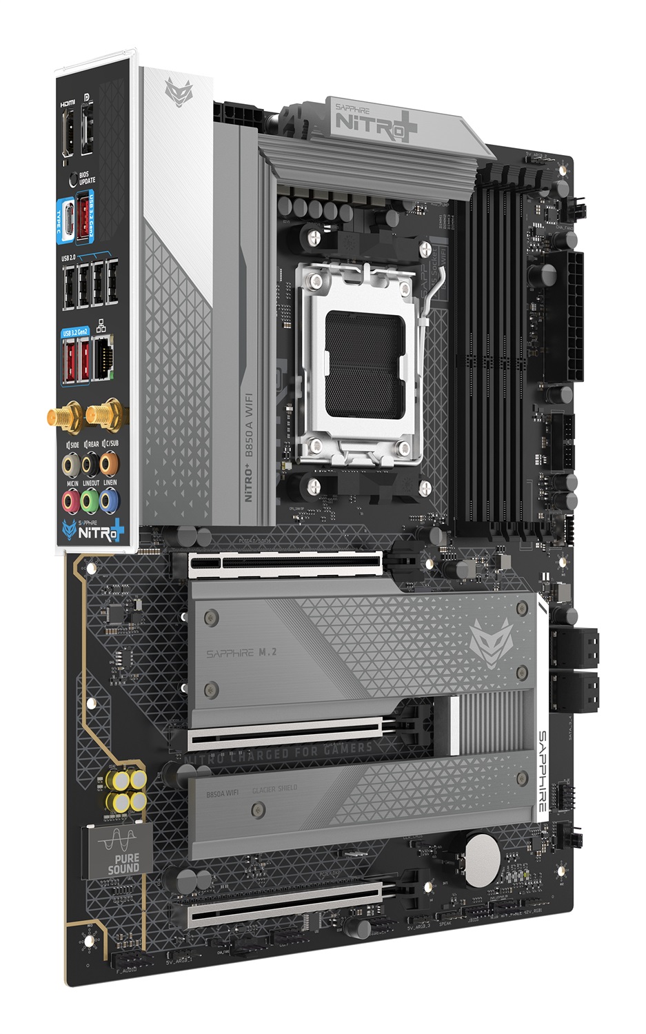 Sapphire NITRO B850A Scheda Madre WiFi 7 AM5 micro ATX con supporto DDR5