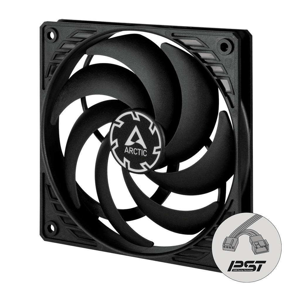 ARCTIC P12 Slim PWM PST Ventilatore 120 mm - 300-2100 Giri/min, 0,3 son, Flusso Aria 41,1 pdc/min, Ottimizzato per Pressione Statica, Nero
