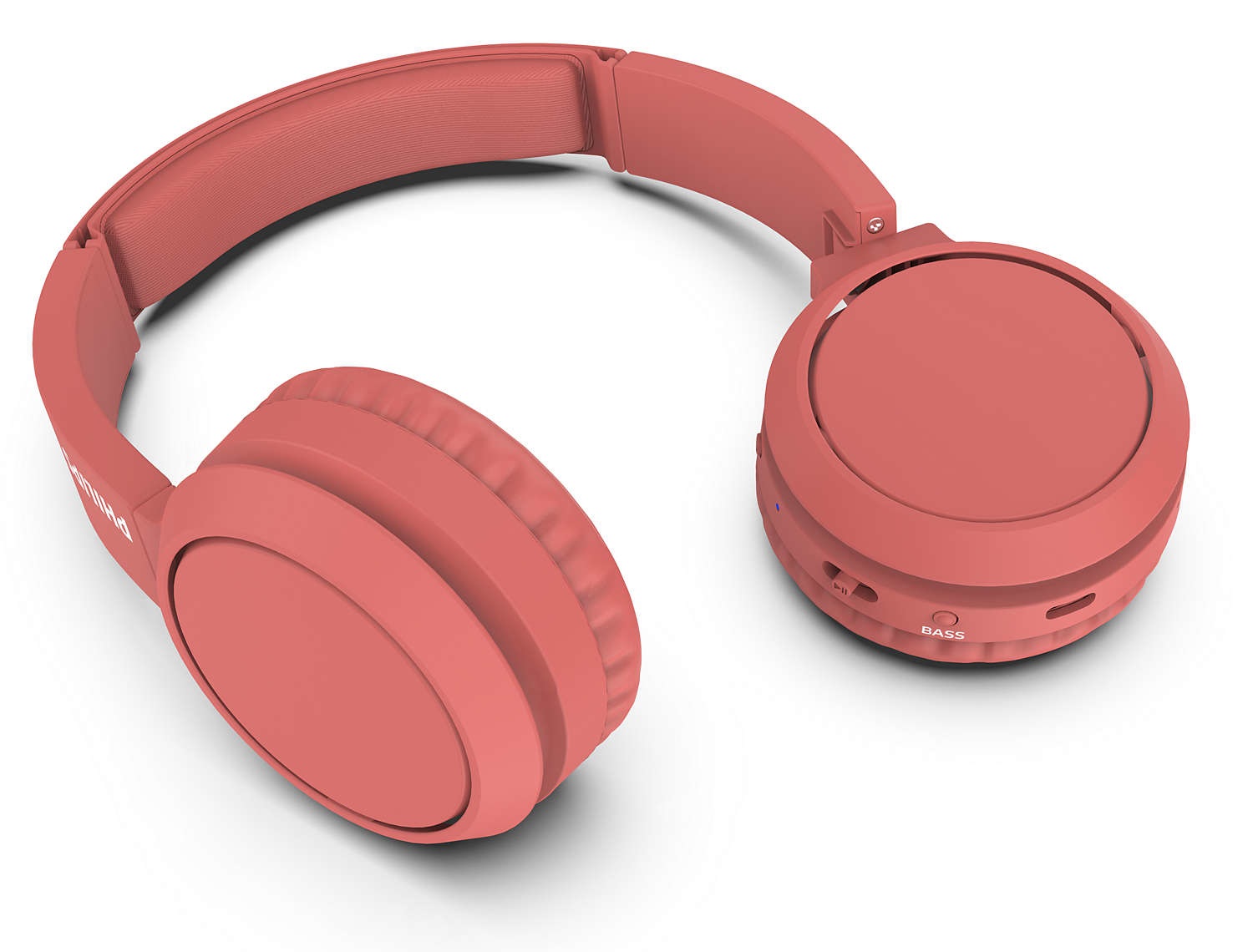 Philips TAH4205RD/00 Cuffie Over Ear Bluetooth con Tasto Bass Boost, Autonomia Fino a 29 Ore, Isolamento dai Rumori, Rosso