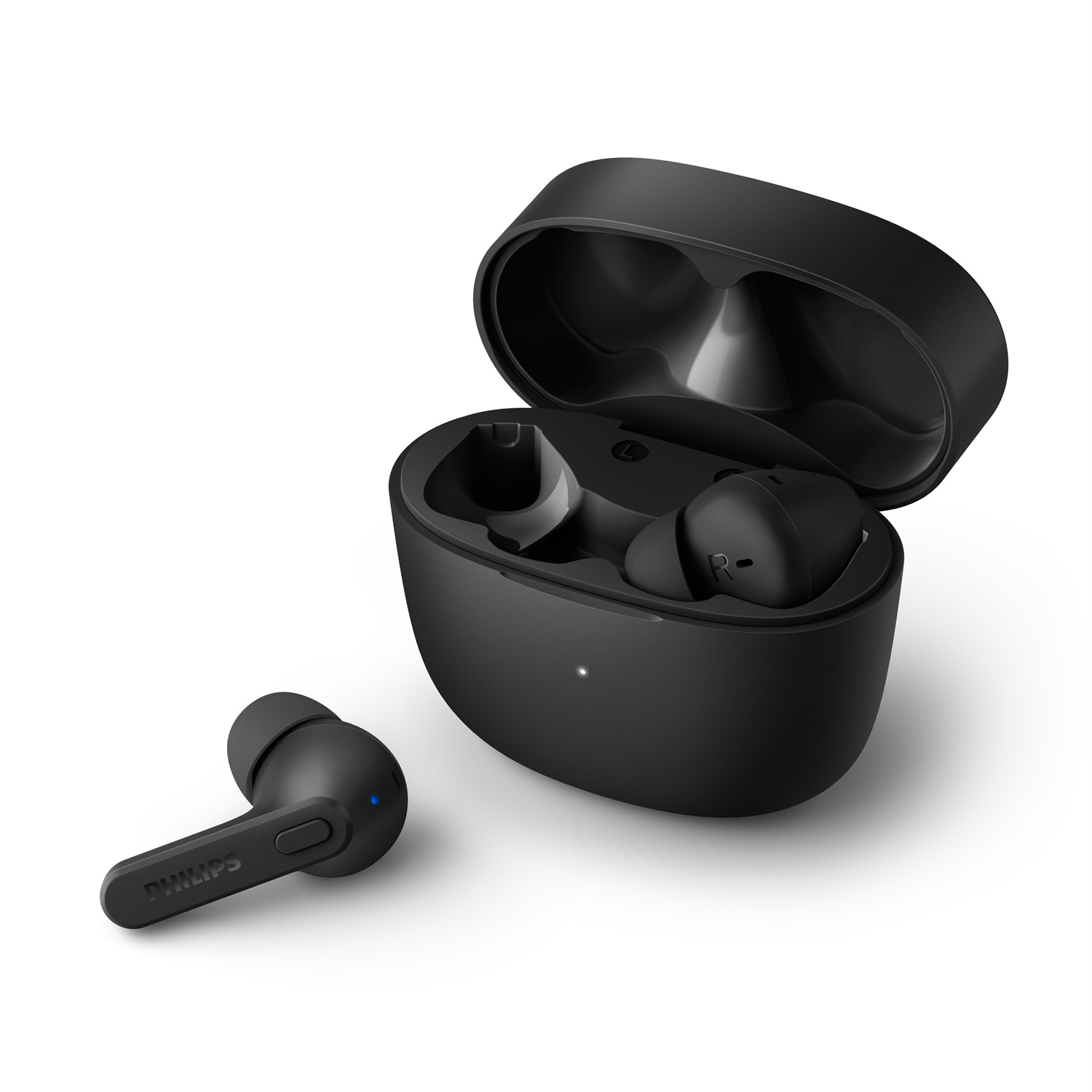 Philips TAT2206BK/00 Auricolari True Wireless Stereo In-ear Bluetooth Nero - Resistenti al Sudore, 18 Ore di Riproduzione, Morbidi e Confortevoli