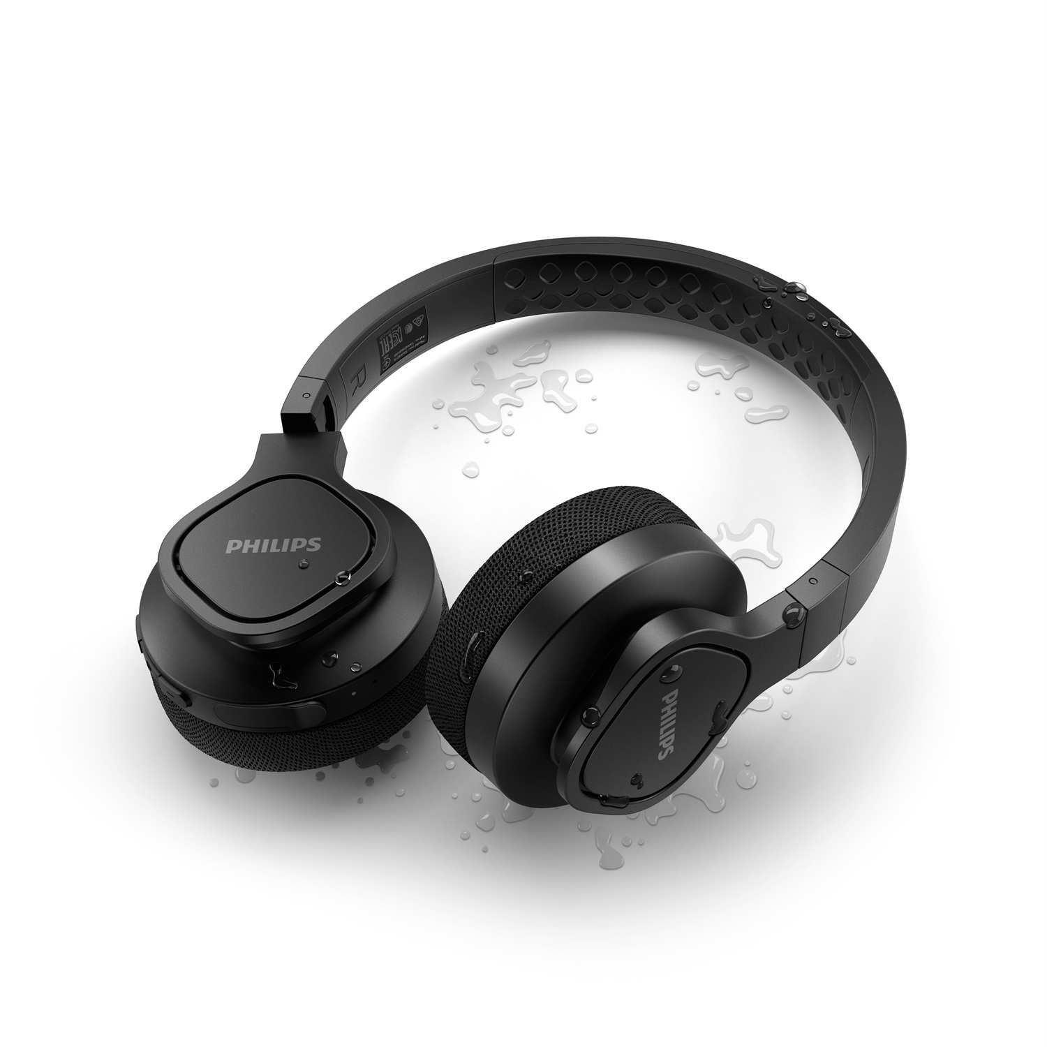 Philips TAA4216BK/00 Cuffie Sportive Wireless a Padiglione, Bluetooth, Impermeabili, Cuscinetti Lavabili, Nero