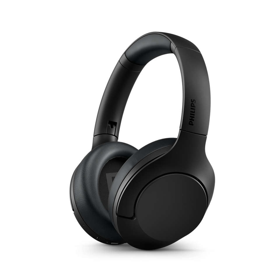 Philips TAH8506BK/00 - Cuffie Wireless A Padiglione con Cancellazione del Rumore, Microfono, Bluetooth, 60 Ore di Autonomia, USB tipo-C, Nero